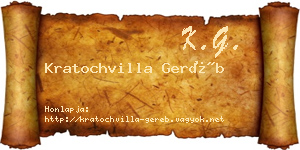 Kratochvilla Geréb névjegykártya